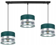 Závesné svietidlo Intense Chrome, 3x textilné tienidlo (mix 6 farieb), (výber z 3 farieb konštrukcie)