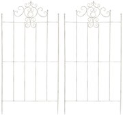 2x Mriežka na popínavé rastliny Paula - 180 x 85,5 cm - Biela antik