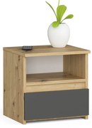 Nočný stolík CL1 dub artisan / sivý