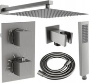 Mexen Cube DR02 sprchová súprava pre podomietkovú inštaláciu z dažďová sprcha 30 cm, grafitová čierna - 77502DR0230-66