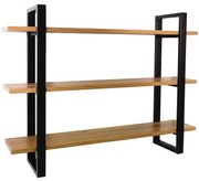 Závesná polička PD220225 prírodné drevo/čierna