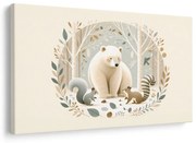 Obraz medveď a lesné zvieratká v lese