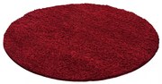 Koberec Shaggy Life červený - kruh