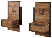 Nočné stolíky MILTON 2 kusy Gaštan/antracit