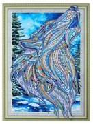 NO-1006659 NORIMPEX 7D Diamantová mozaika - Abstraktný vlk