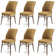 Súprava jedálenských stoličiek Flex Cappuccino and Brown, 6 ks