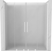 Mexen Velar Duo, posuvné sprchové dvere do otvoru 170 cm, 8mm sklo námraza, biela matná, 871-170-000-32-20