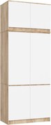 Skriňa s nadstavcom S 90 cm dub sonoma / biela