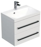 Kúpeľňová skrinka s umývadlom SAT Cube Way 60x40 cm biela lesk CUBE260ZBL