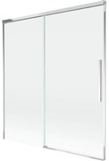 Mexen Rox, 2-krídlová posuvná vaňová zástena 150 x 150 cm, 8mm číre sklo, chrómový profil, 8C9-150-001-01-00