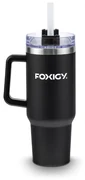 Foxigy Termohrnček do auta so slamkou 1200 ml Black