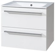 Mereo Mereo, Bino, kúpeľňová skrinka s keramickým umývadlom 61 cm, biela, dub, MER-CN660