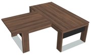 Stôl Verno+ S 200 x 220 cm s rokovacím prvkom, orech / čierna