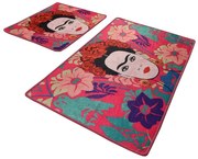 Sada 2 kusů koupelnových předložek Frida růžová