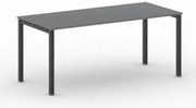 Rokovací kancelársky stôl PRIMO SQUARE, 180x80 cm, čierna podnož, grafit