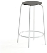 Barová stolička TIMMY, biely rám, čierny sedák, V 630 mm