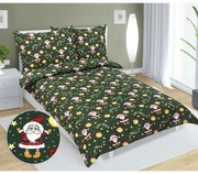 Bellatex Vianočné bavlnené obliečky Škriatok, 140 x 200 cm, 70 x 90 cm