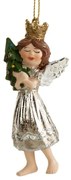Vianočná dekorácia anjel FIG 84 A strieborná / zlatá
