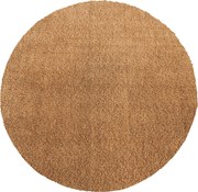 DY Okrúhly hnedý shaggy koberec Kamel Rozmer: 80 cm