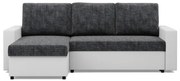 Rohová rozkladacia sedačka LUNA tmavosivá / biela