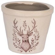 Béžový obal na kvetináč s jeleňom Gentle Wilderness XS - Ø 8*7 cm