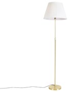 Stojaca lampa zlatá/mosadzná so skladaným tienidlom krémovým 45 cm - Parte