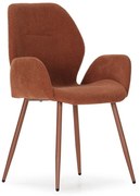 Terakotové čalúnené jedálenské kreslá v súprave 2 ks Ansu – Marckeric