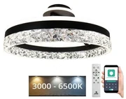 NEDES LED Stmievateľný prisadený luster LED/86W/230V 3000-6500K čierna + diaľkové ovládanie ND3903