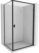 Mexen Mist-B, 1-krídlový výklopný sprchový kút, pravý, 80 x 70 cm, číre sklo-čierny rám, 8A2T-080-070-70-70-P