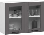 Horná kuchynská skrinka OLIWIA W80 H580 biela / sivá