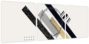 Obraz - Geometrické tvary N⁰5 (s hodinami) (90x30 cm)