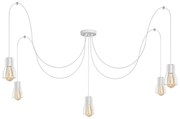 Luster na lanku TUBE 5xE27/15W/230V pavúk biela