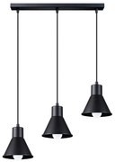 Závesné svietidlo Taleja 3, 3x čierne kovové tienidlo
