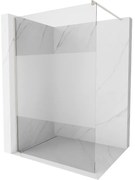 Mexen Kioto, sprchová zástena Walk-In 90 x 200 cm, 8mm číre sklo-námraza, brúsená oceľ profil, 800-090-101-97-35