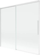 Mexen Rox, 2-krídlová posuvná vaňová zástena 170 x 150 cm, 8mm číre sklo, biely profil, 8C9-170-001-20-00