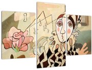 Obraz - Kubizmus - harlequin and rose (90x60 cm)