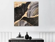 Obraz na plátne Čiernozlatá abstrakcia, 80x80 cm%