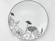 Plytký tanier Luna Black Flower, 27 cm%