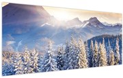 Obraz - Horská krajina v zime (120x50 cm)