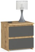 Nočný stolík CL2 2SZ CLP dub artisan / sivý