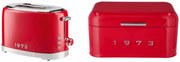 Silvercrest®  Hriankovač Retro 1973, červený + Chlebník Retro 1973, červený  (800010789)