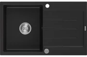 Mexen Bruno, granitový drez 795x495x200 mm, 1-komorový, čierna, 6513791010-77