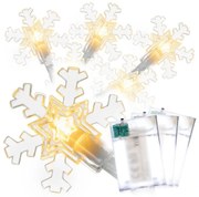 Nexos 86859 Osvetlenie- vločky, 20 LED, teplá biela, 3 ks