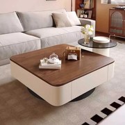 LuxuryForm DESIGN Konferenčný stolík MODENA 80 × 80 cm – hnedý, béžový (set)
