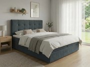 Čalúnená posteľ boxspring DIRELIS VIBE 140x200 cm tmavosivá Matrac: Bonell pružinová matrac