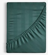 Goldea damašková napínacia plachta - tmavo zelené prúžky so saténovým leskom 80 x 160 cm
