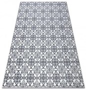 Koberec ARGENT - W4949 Kvety biely / sivý