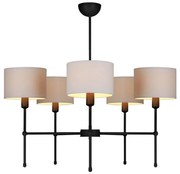 Luster na tyči MADELA 5xE14/40W/230V biela/čierna