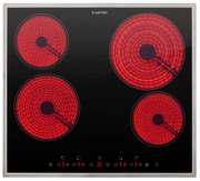 Klarstein Virtuosa 4, sklokeramická varná doska, 6500 W, 4 platničky, rám z nehrdzavejúcej ocele