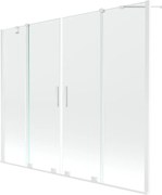 Mexen Velar Duo, 2-krídlová posuvná vaňová zástena 170 x 150 cm, 8mm číre sklo, biely profil, 896-170-000-02-20